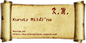 Kurutz Miléna névjegykártya